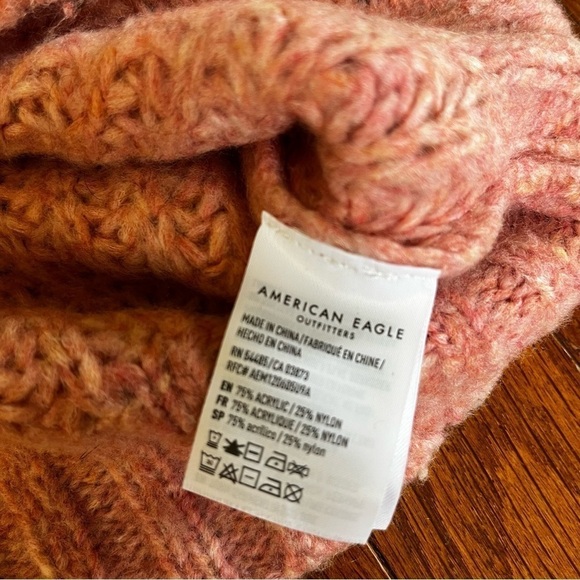 American Eagle | Pale Pink Slightly Cropped Chunky Cozy Crewneck Sweater Size XS - Picture 7 of 8